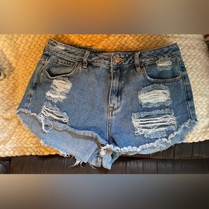 Pacsun size 28 distressed jean shorts
